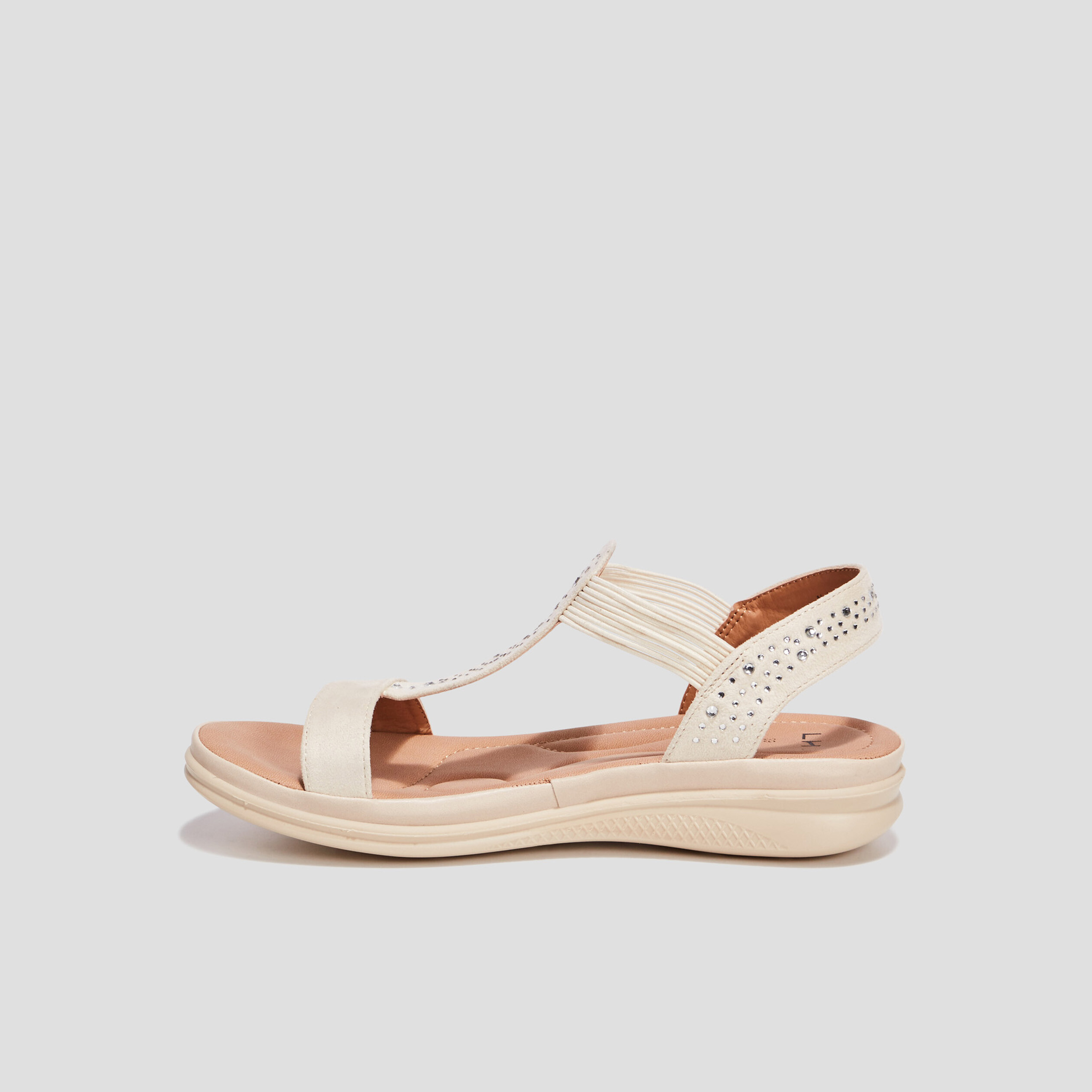 Sandales avec strass sable femme | La Halle