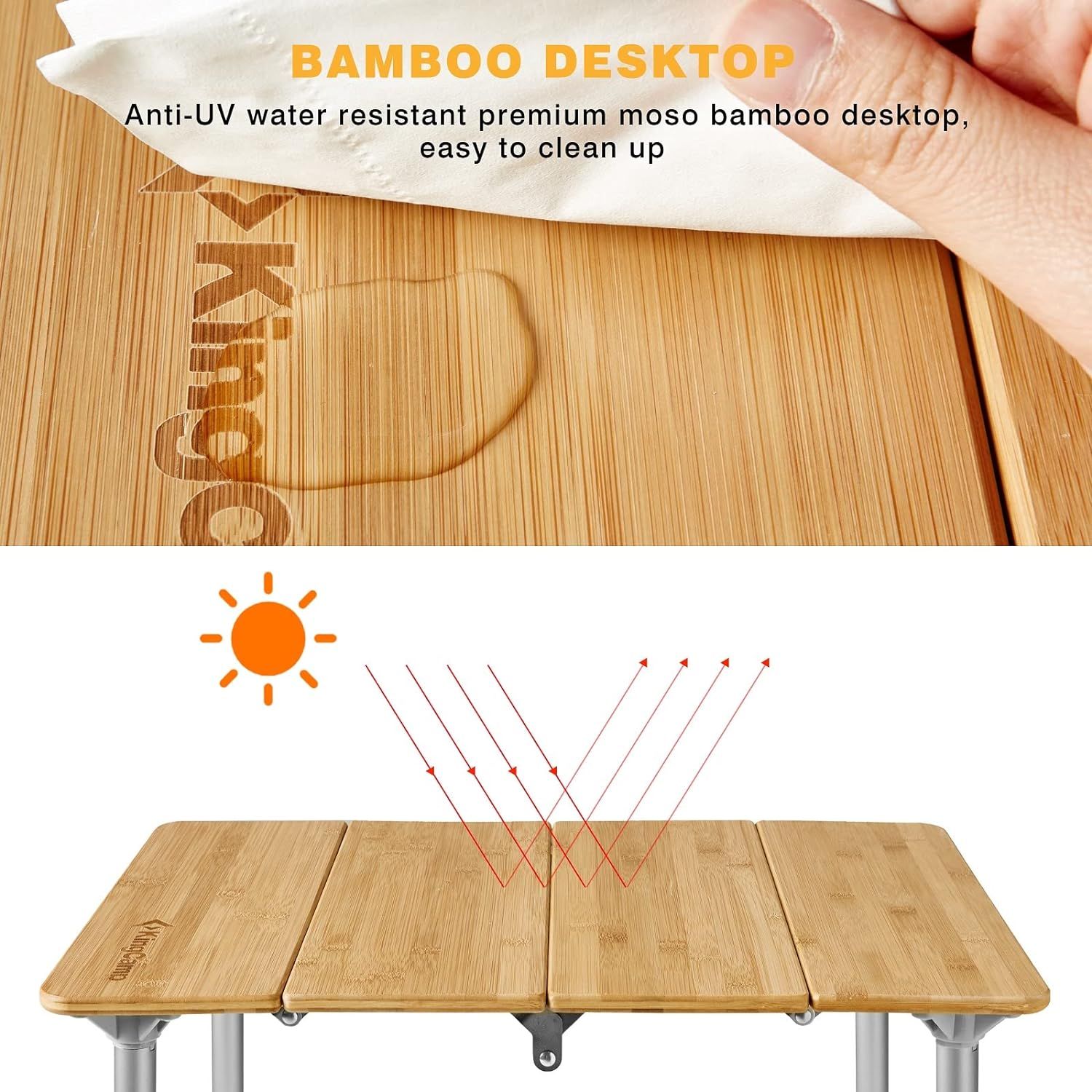 KingCamp BAMBOO 60 x 40 cm Campingtisch