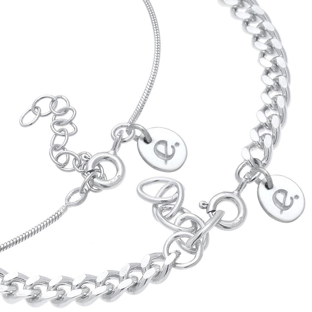 Elli PREMIUM Elli PREMIUM Bracelet Collier à maillons pour femmes Basic Minimal Elegant en arg Bracelet