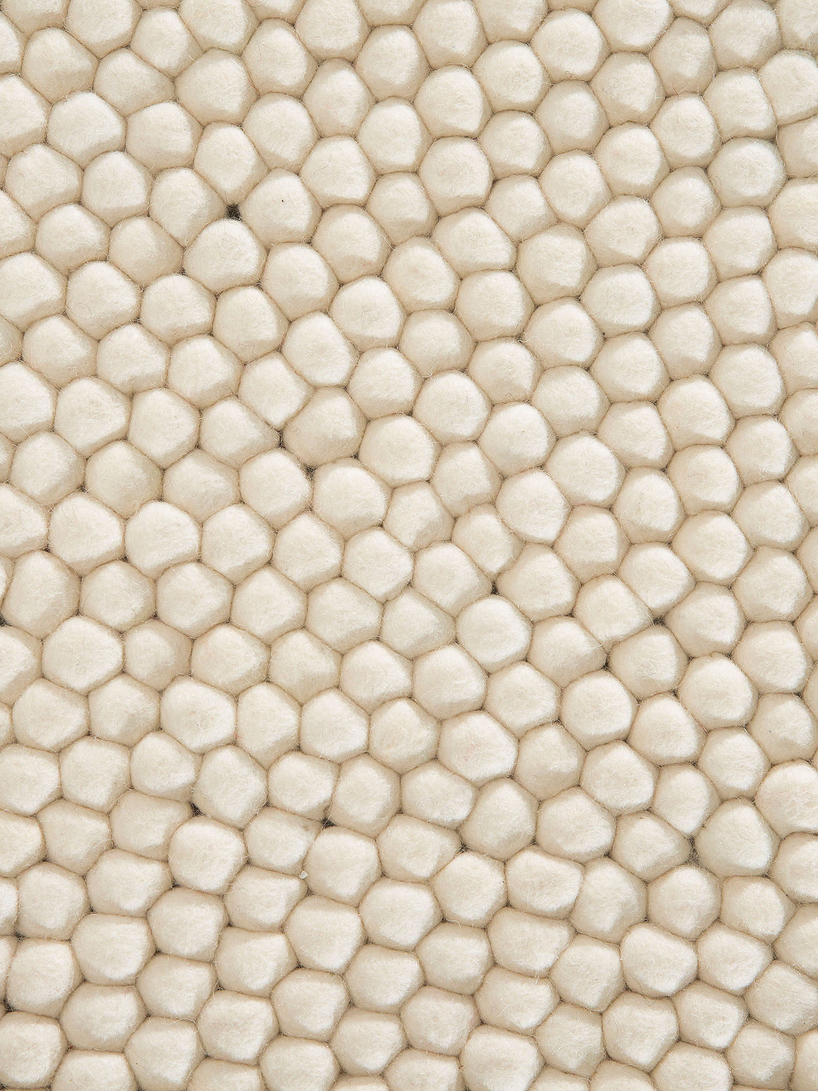 Smedby Filzkugel-Teppich, White