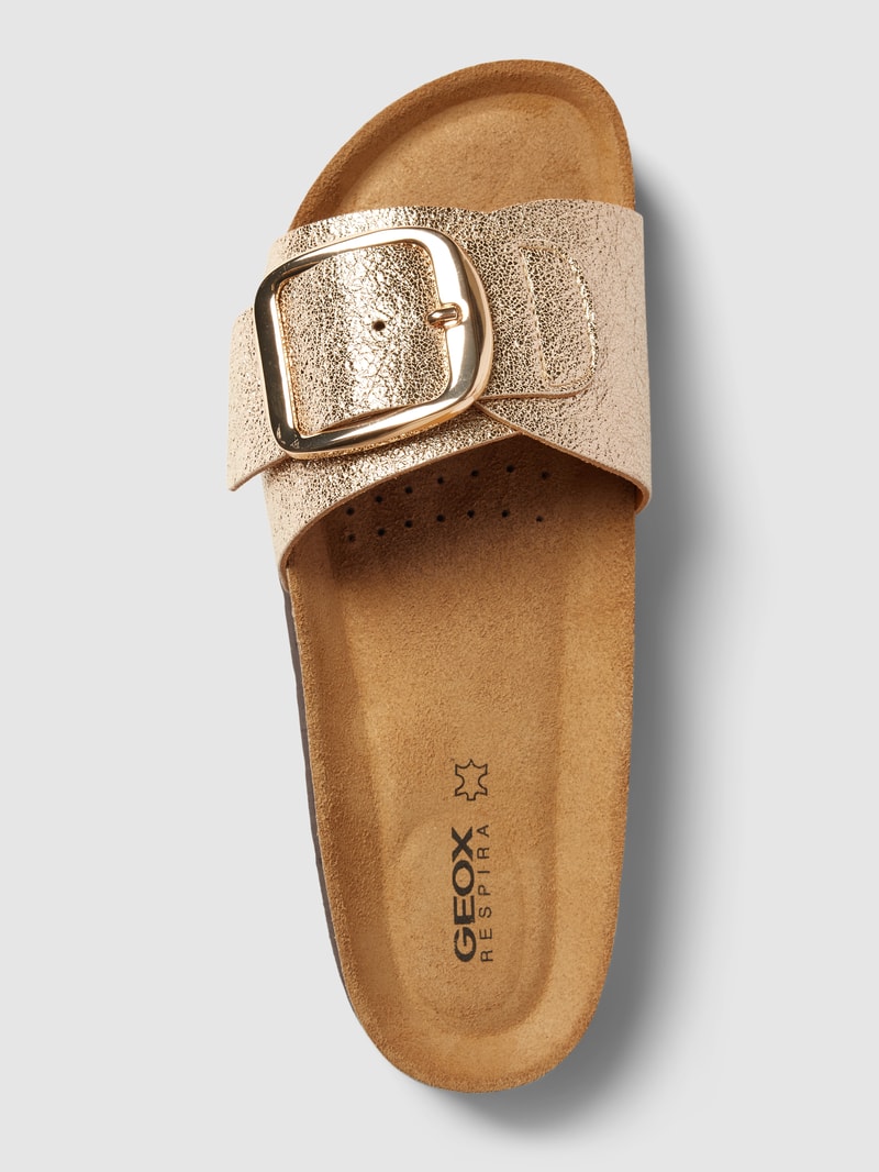 Slides im Metallic-Look Modell 'BRIONIA HIGH' in gold