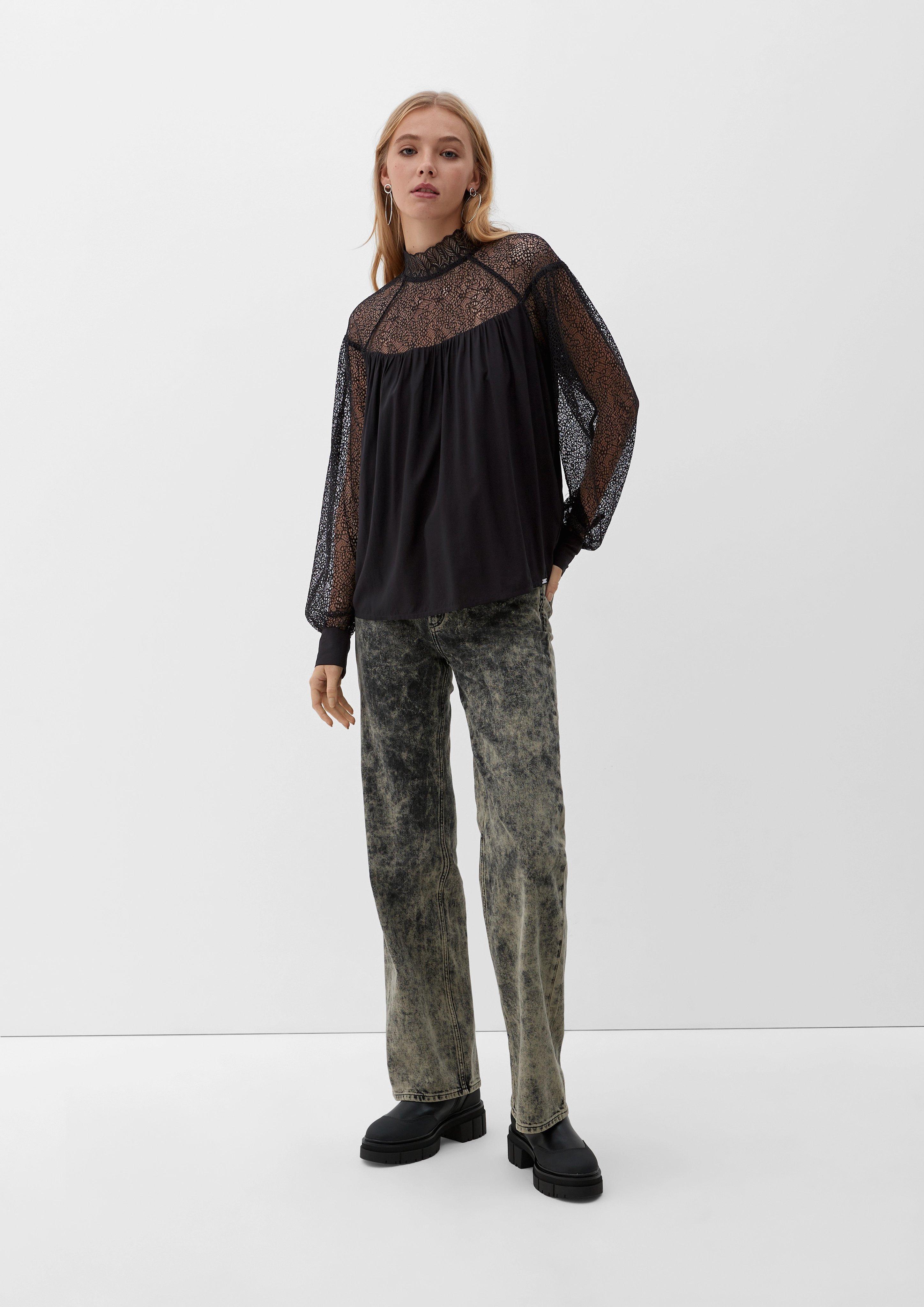 Bluse mit Häkelspitze  2124178-9999