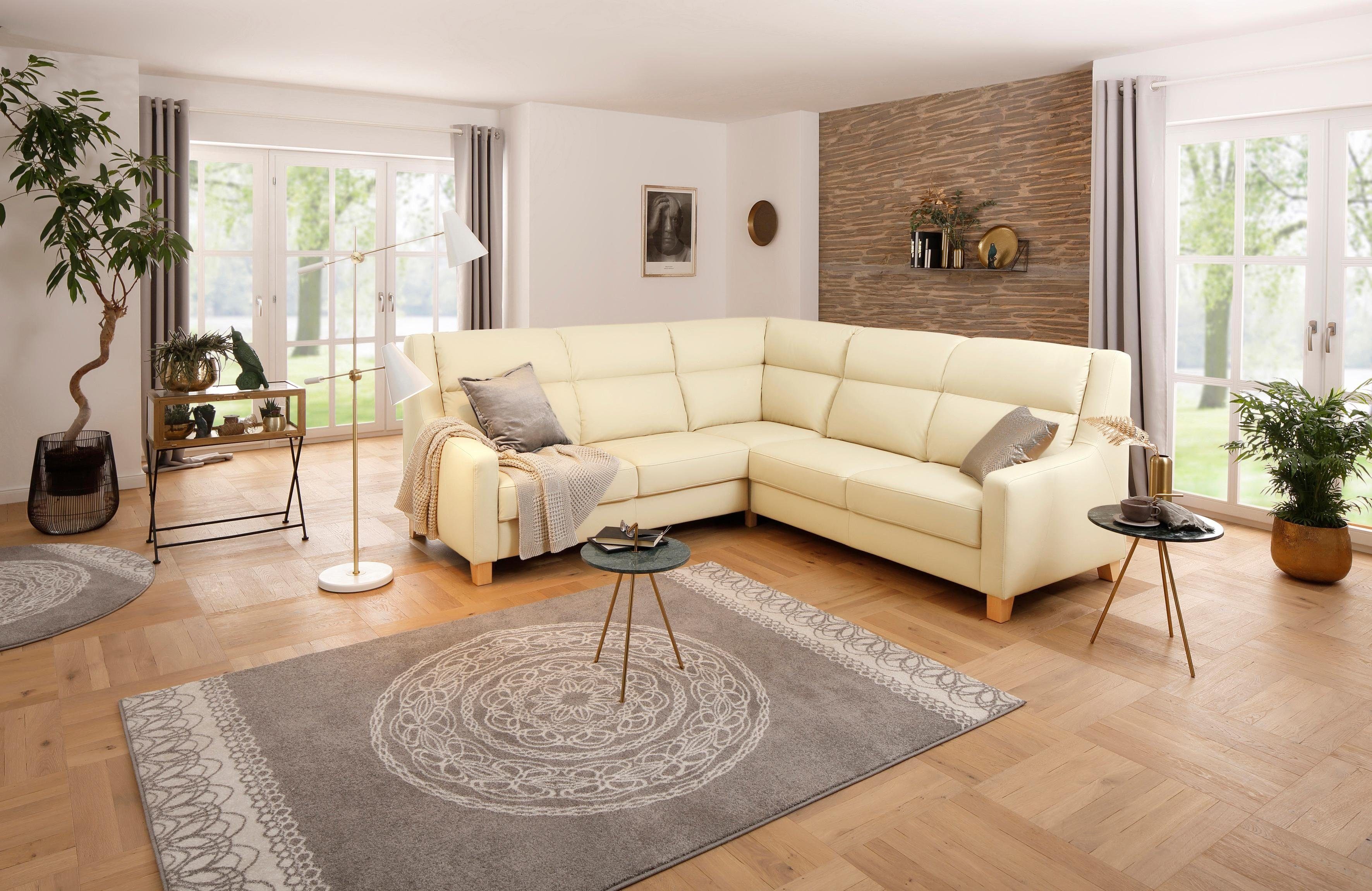 Home affaire Ecksofa Alrik, gleichschenklige Polsterecke, mit Schlaffunktion und Bettkasten