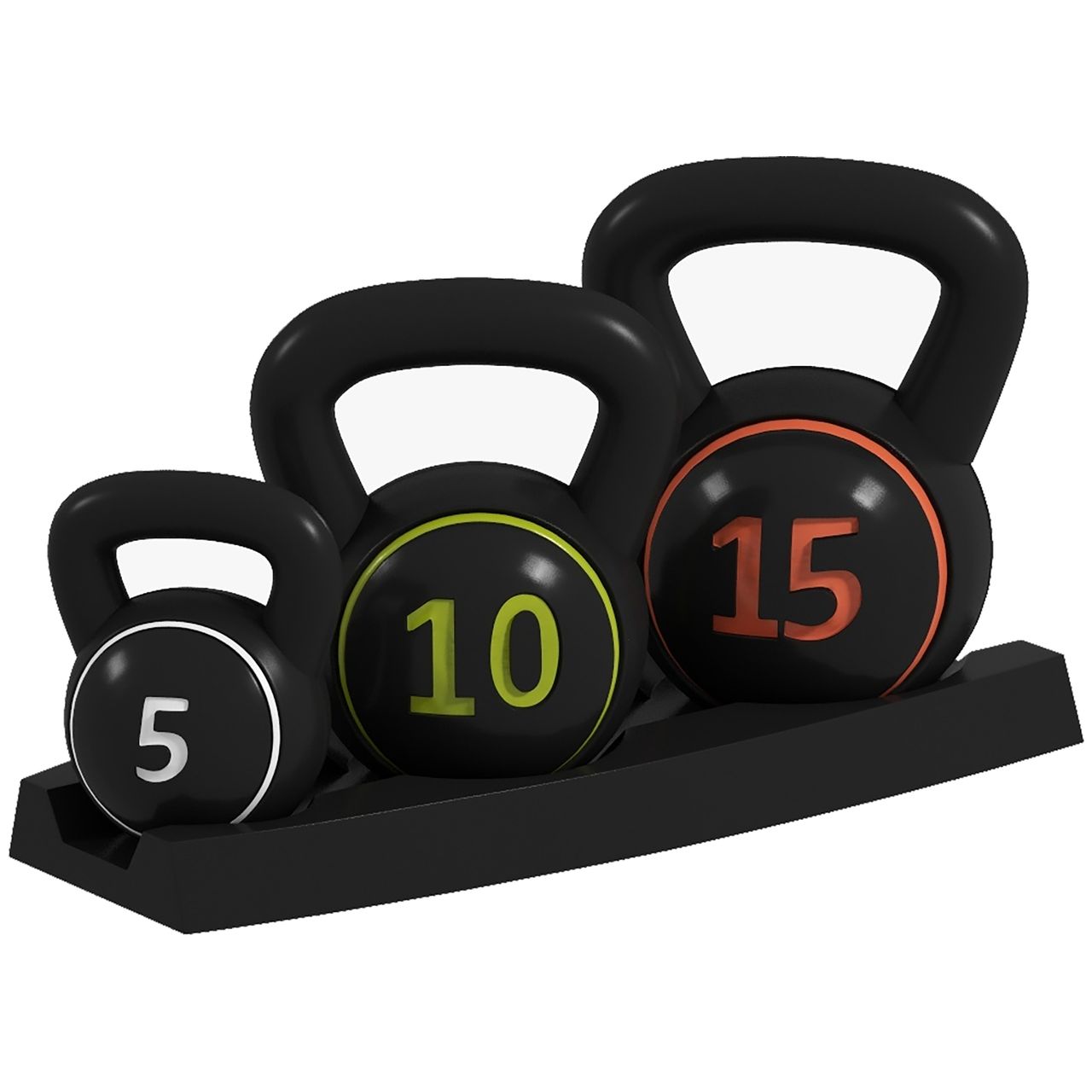 SPORTNOW SPORTNOW Kettlebell 3er Set, 2,2kg, 4,5kg, 6,8kg Kugelhantel, für Gymnastik