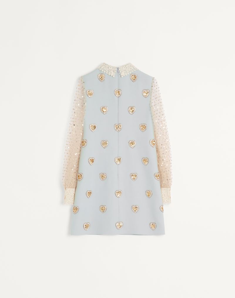 Kort Broderet Crepe Couture Kjole