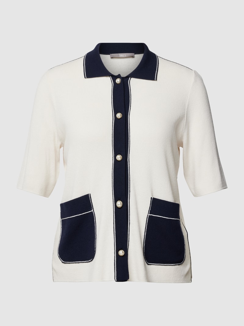 Poloshirt aus Viskose-Mix mit Knopfleiste in ecru