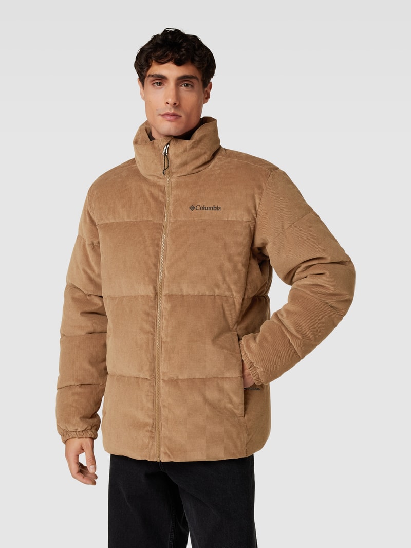Steppjacke mit Stehkragen Modell 'Puffect™' in mittelbraun