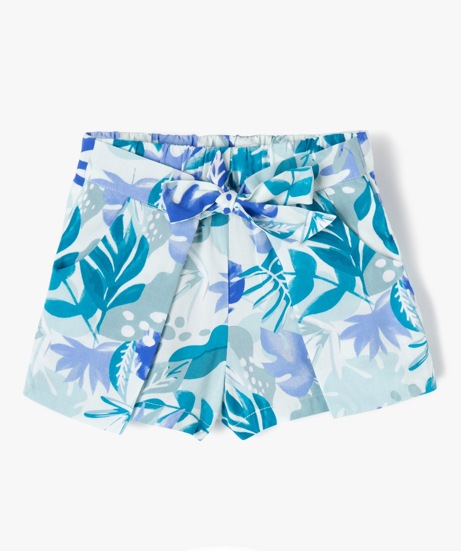 Short bébé fille à pans en viscose imprimé multicolore | GEMO
