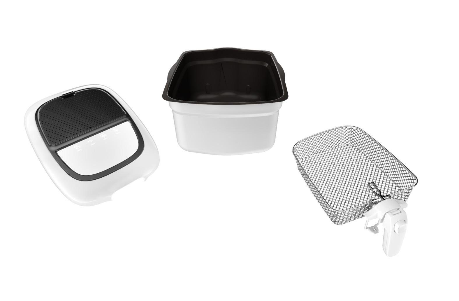 Tefal Fritteuse Super Uno FR3140, 2,2 Liter Ölkapazität, 1,5 Liter Frittiergut, austauschbarerr Aktivkohlefilter, digitale Zeitschaltuhr, automatischer Deckelöffner, großes Sichtfenster