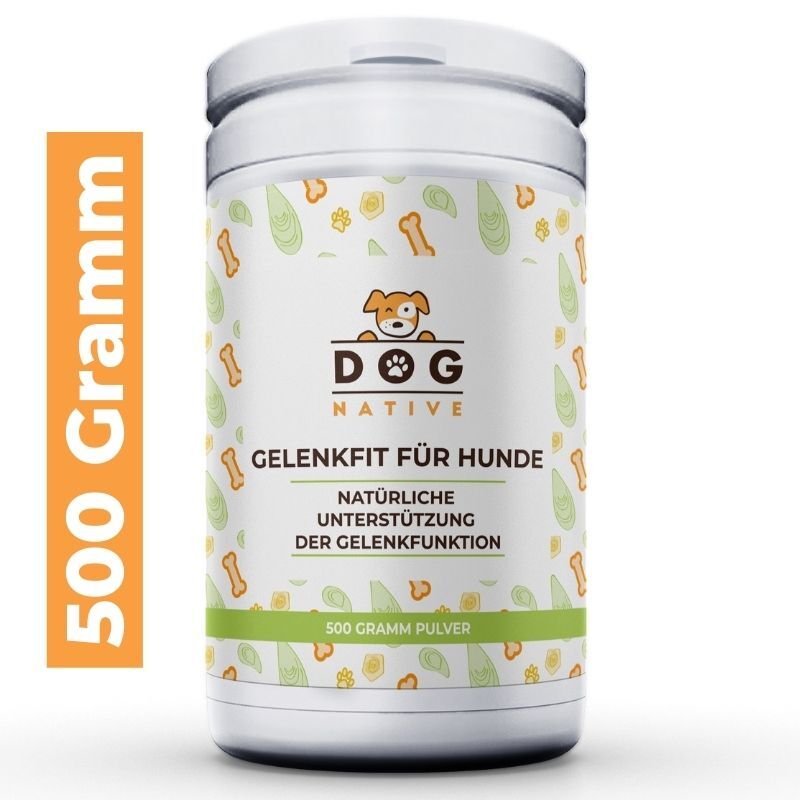 Dog-Native Ergänzungsfutter & Aufzucht Dog-Native GelenkFit Pulver für Hunde, natürliches Gelenkpulver mit Grünlippmuschel, MSM, Kollagen-Hydrolysat und Chondroitin für Gelenke, 500 g