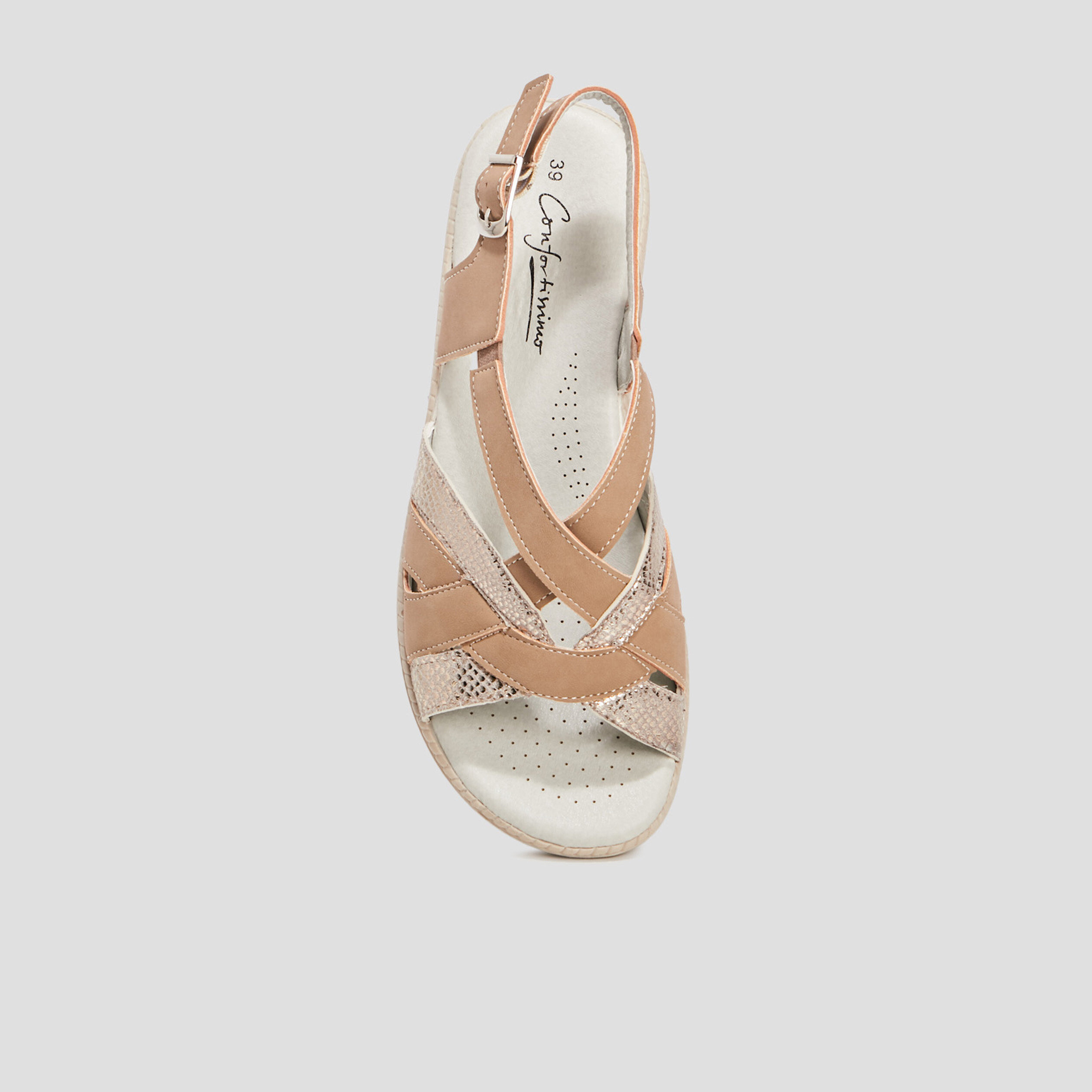 Sandales à talons compensés taupe femme | La Halle
