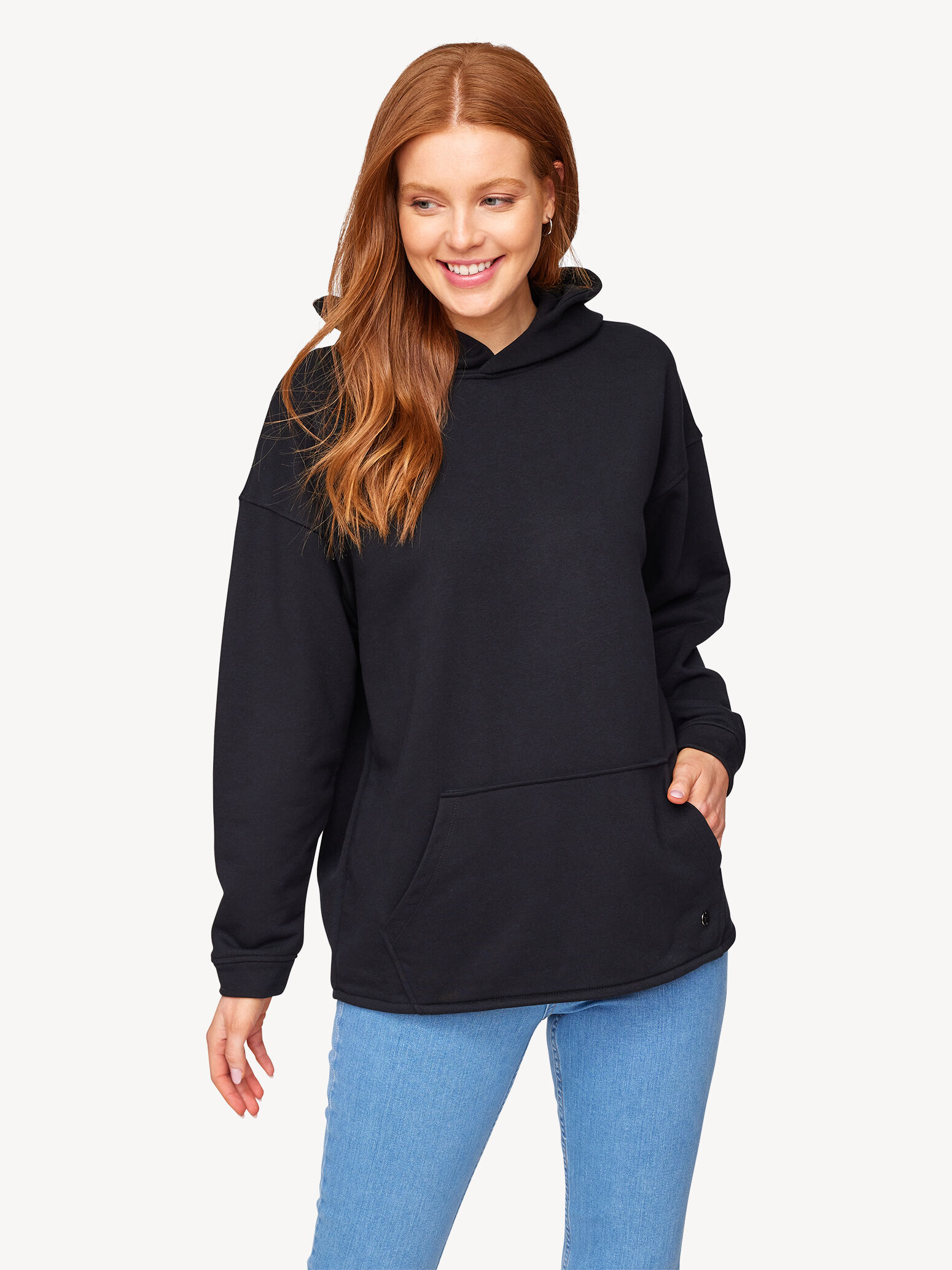 Sweat oversize à capuche - noir