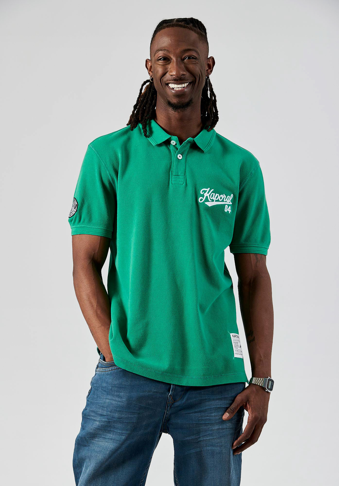 BARNI  Polo vert Homme en 100% coton bio