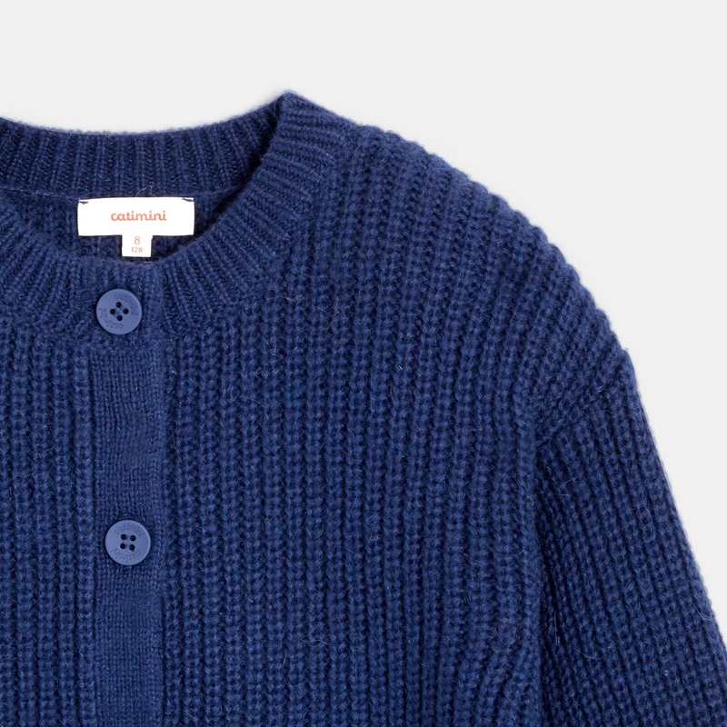Gilet fille maille tricot bleu nuit Catimini
