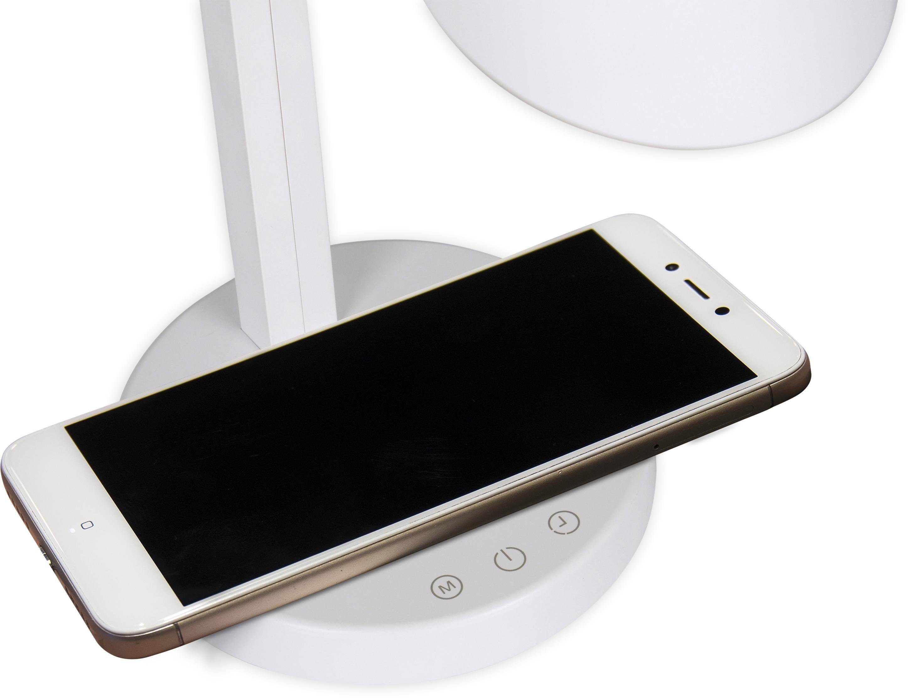näve LED Tischleuchte Clever, Dimmfunktion, LED fest integriert, Kaltweiß, Neutralweiß, dimmbar, CCT, touch, Timer, Ladestation, App, WiFi, Sprachsteuerung