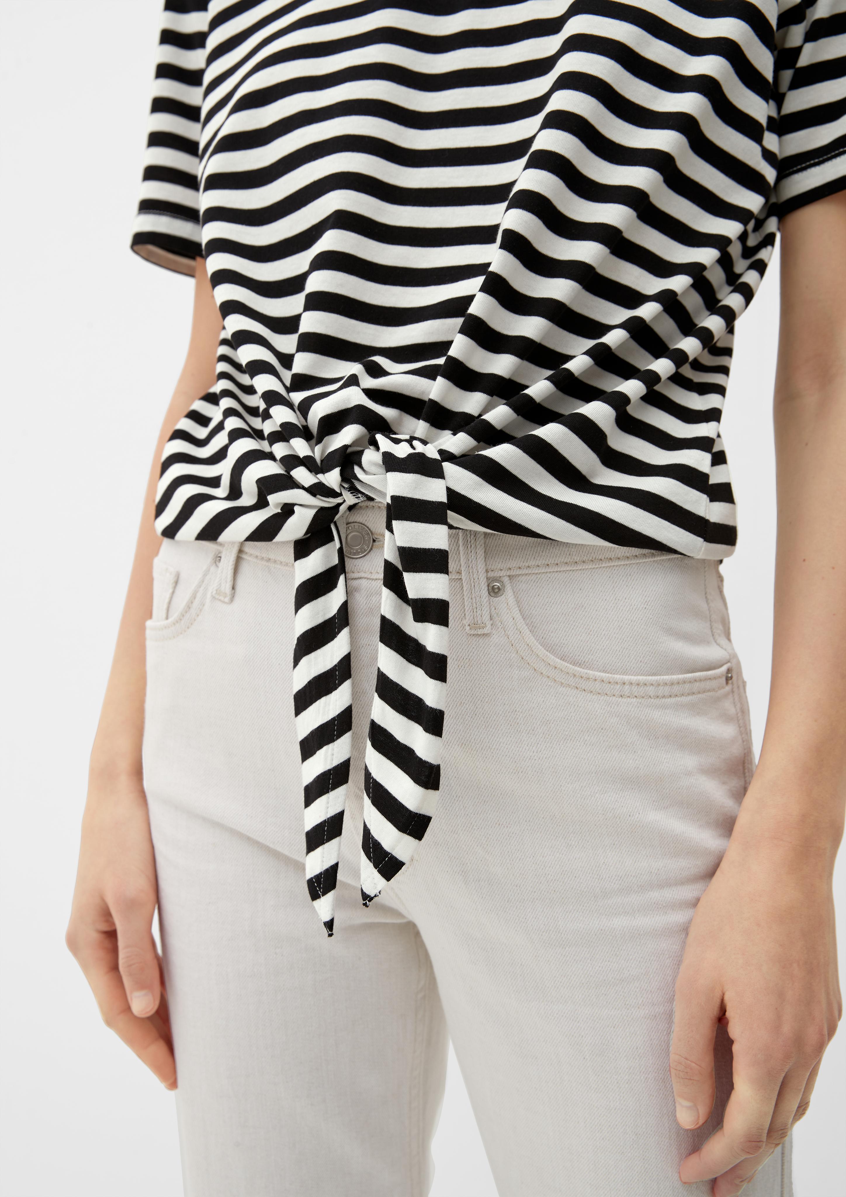 Streifenshirt mit Knoten-Detail  2130318-99G9