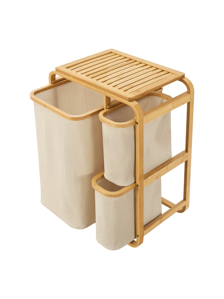 en.casa Wäschesammler Evenes in Beige (H)70.5cm (B)49.5cm (T)33cm günstig kaufen onesize