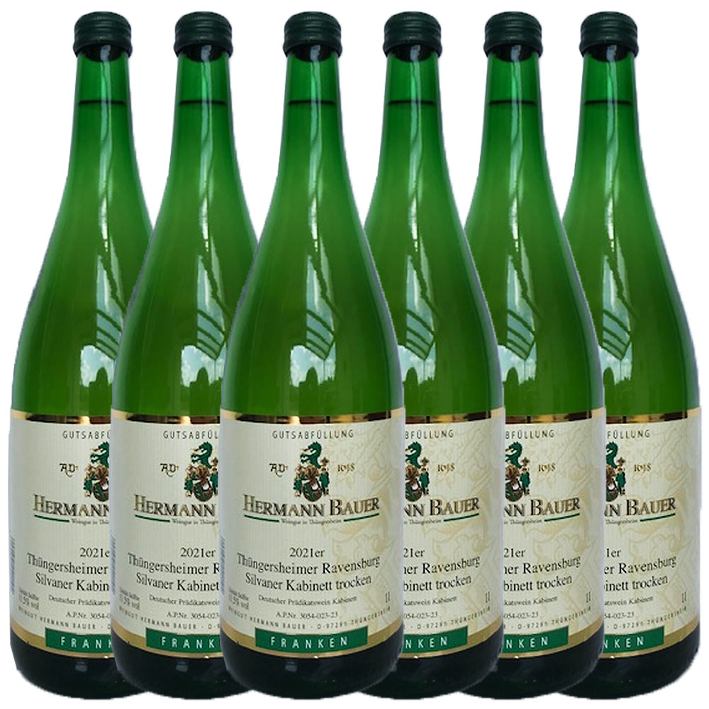 Weingut Hermann Bauer Weingut Hermann Thüngersheimer Ravensburg Silvaner Kabinett QbA trocken 2022 - 6er Karton