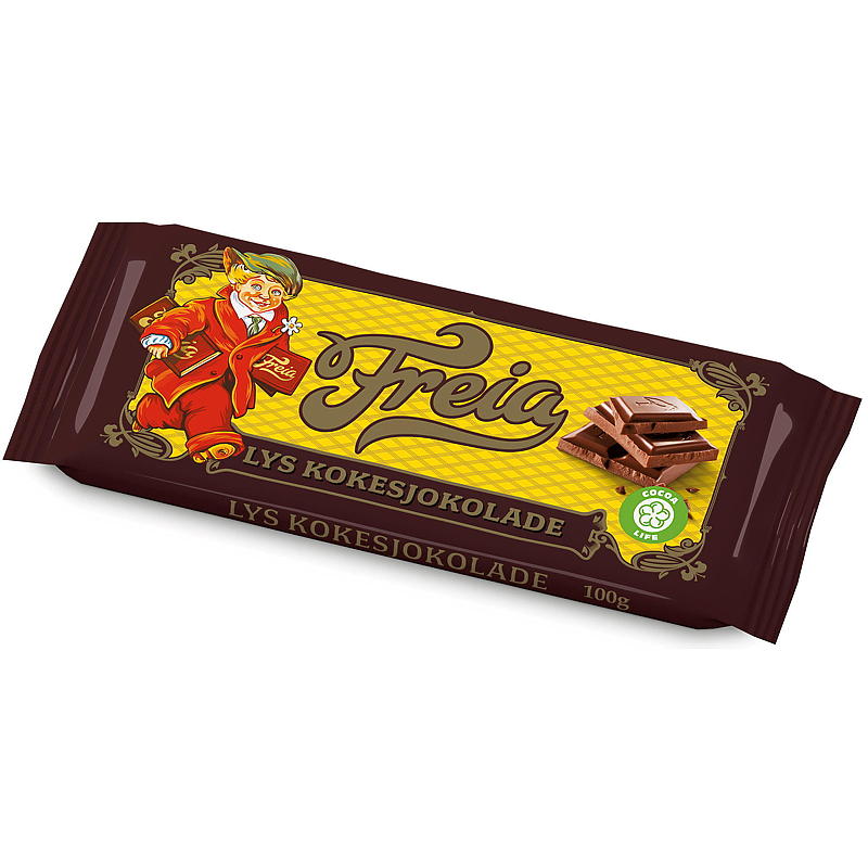 Freia Lys kokesjokolade 100 g, Freia
