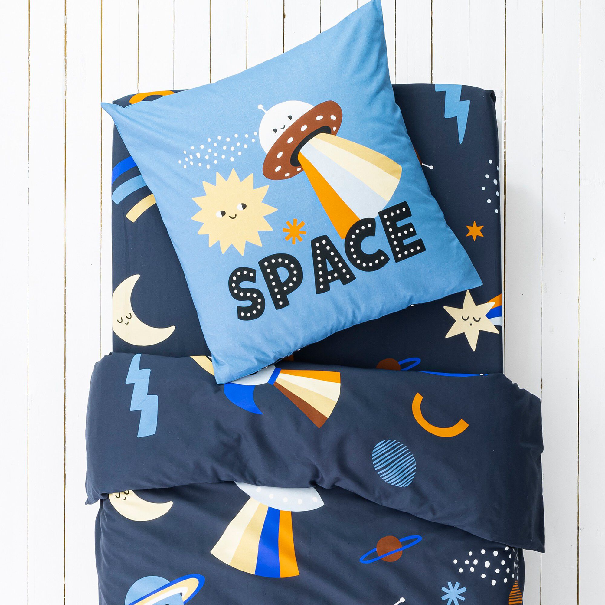Linge de lit enfant Galaxy imprimé chat 1 personne