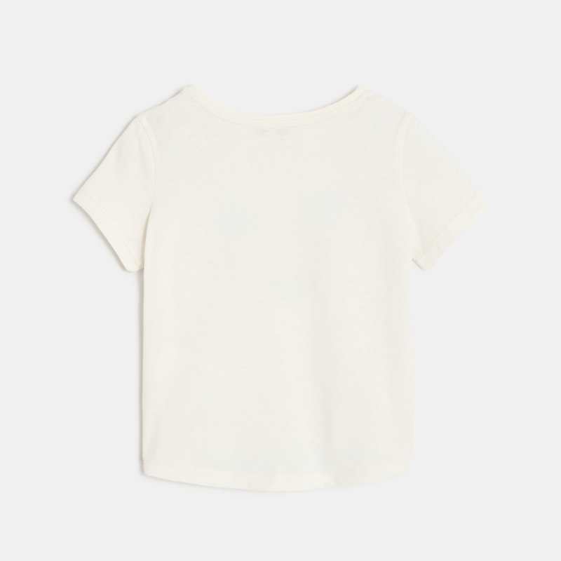T-shirt bébé fille blanc à motifs en coton recyclé Catimini