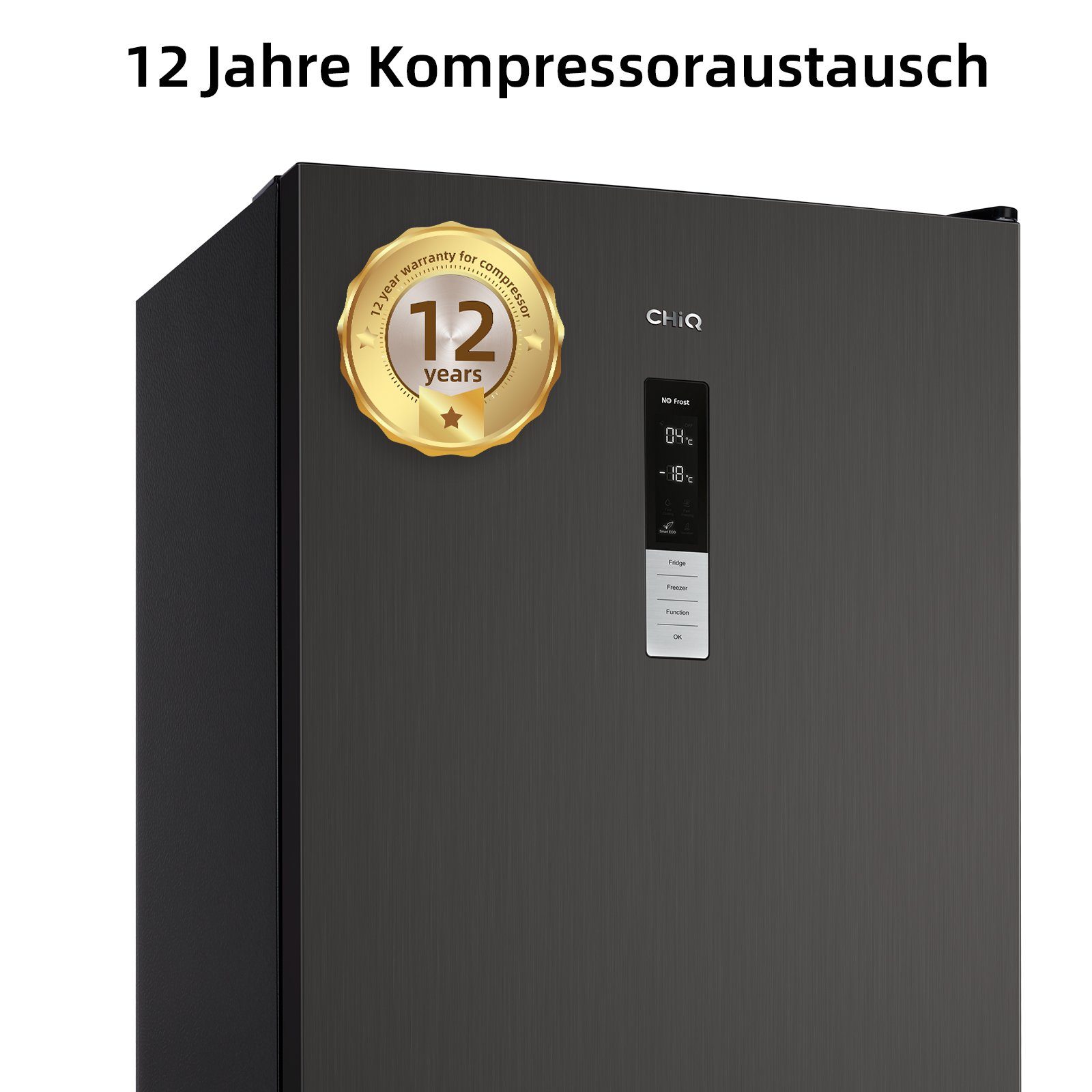 CHiQ Kühl-/Gefrierkombination FBM317NEI4D, 185.5 cm hoch, 59.5 cm breit, Touch-Screen-Eingaben,No frost,12 Jahre Garantie auf den Kompressor