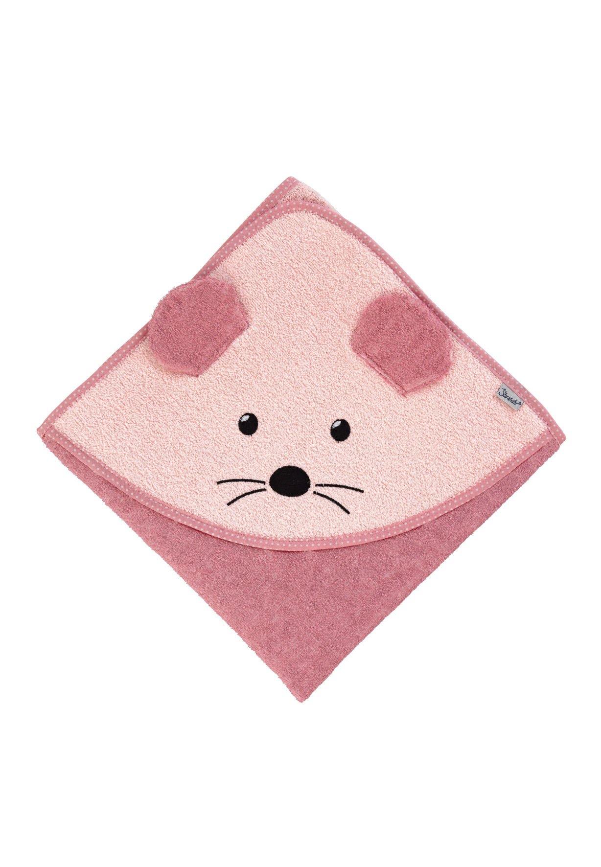 Badetuch100x100 Maus Mabel in Rosa