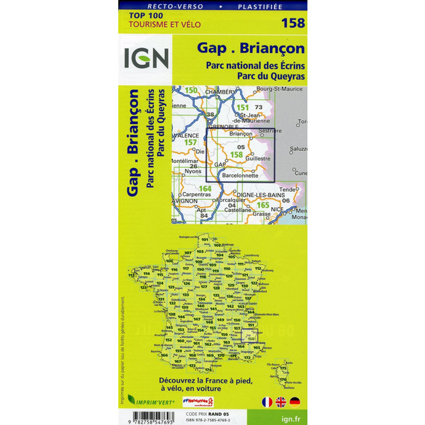 Gap Briancon 1:100 000 - Karte