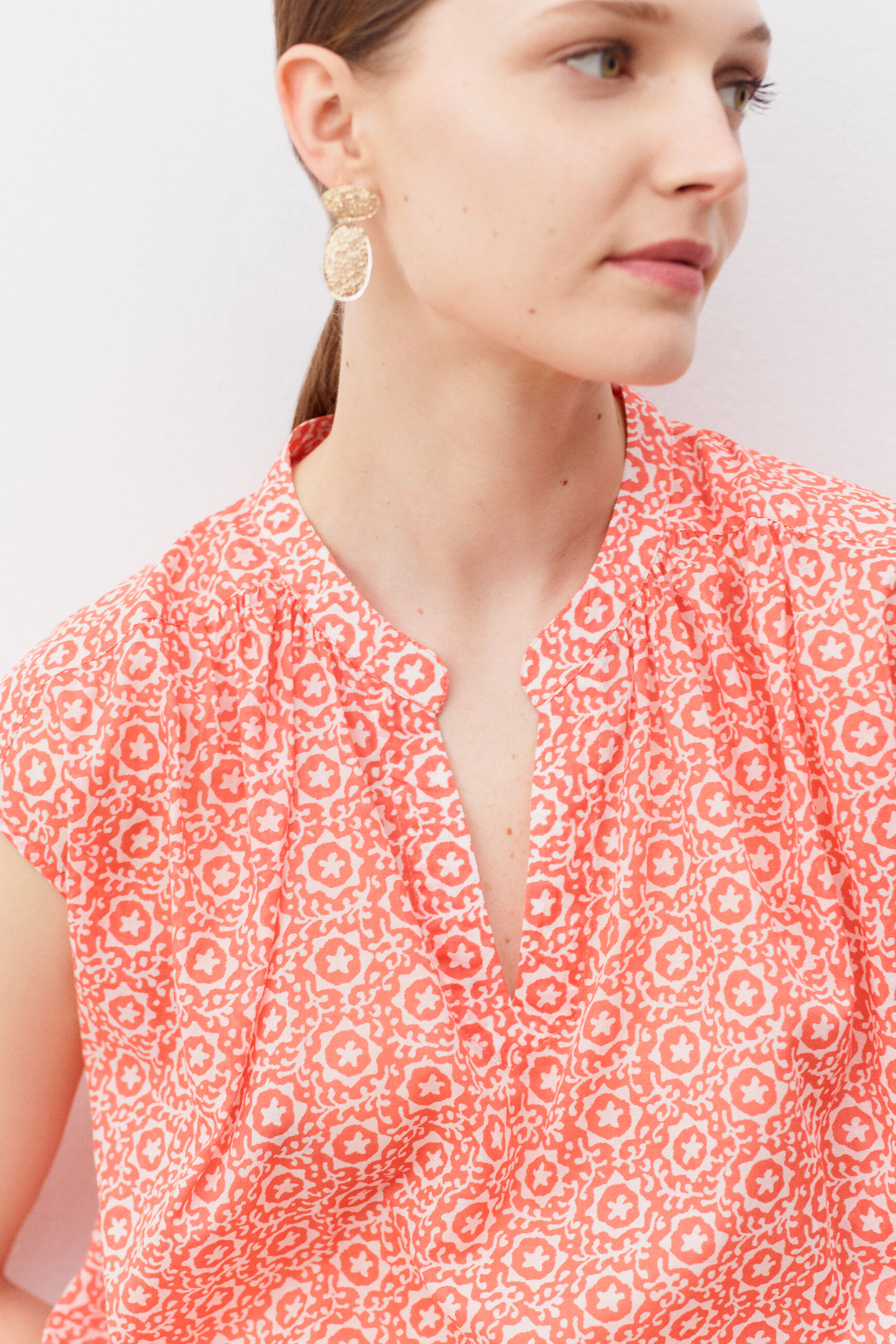 chemisier elio orange femme