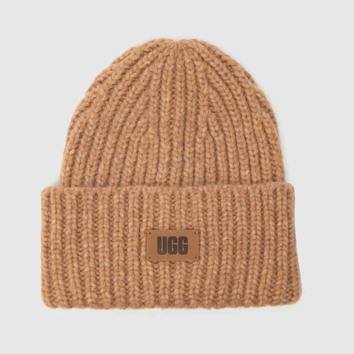 UGG brun, grov, ribbad mössa för barn