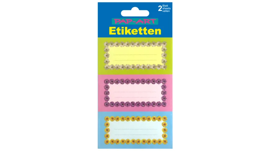 PAP-ART Einmach-Etiketten Blumen Glitter
