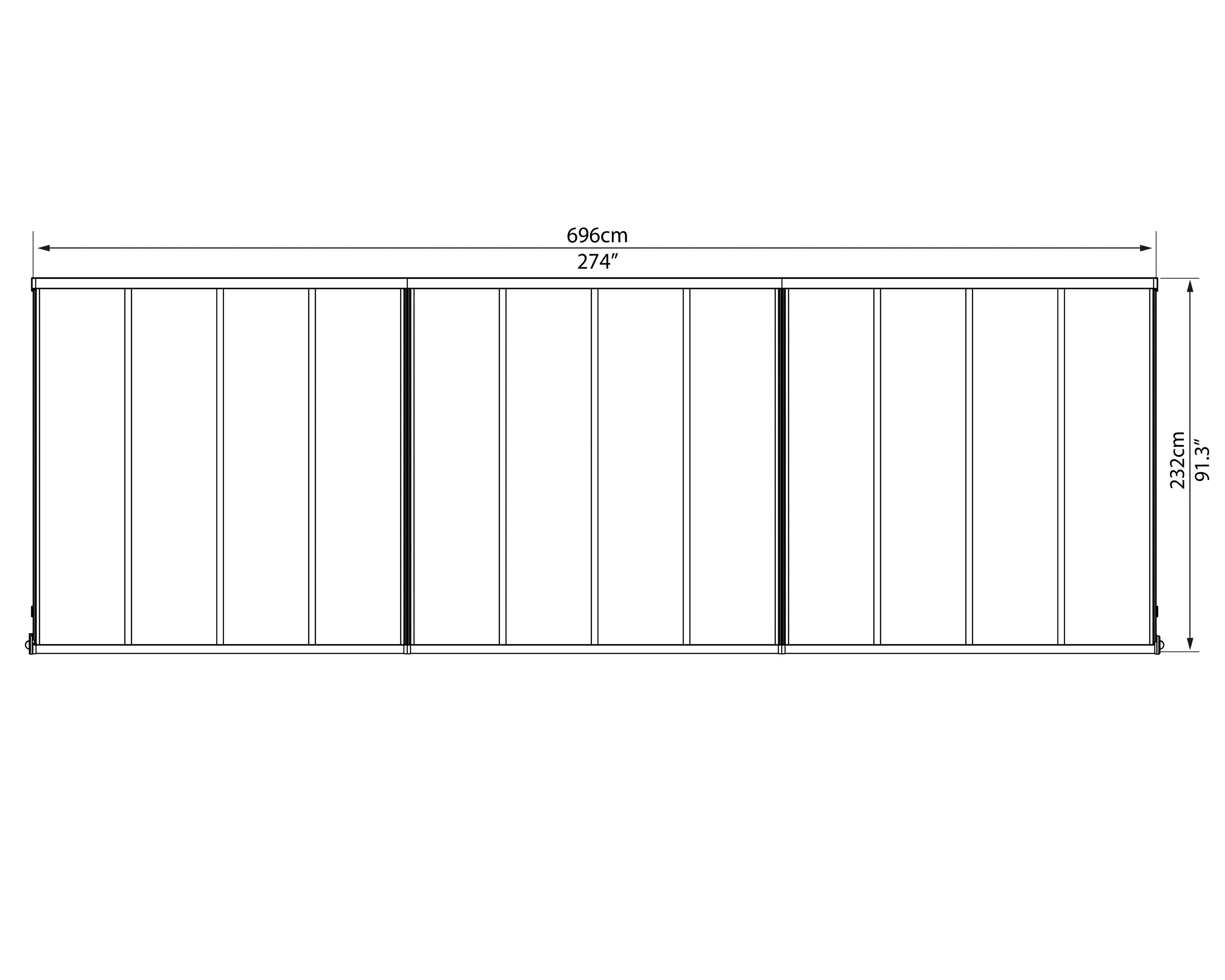Palram - Canopia Terrassendach, BxT: 690x230 cm, Bedachung Dachplatten, BxT: 690x230 cm