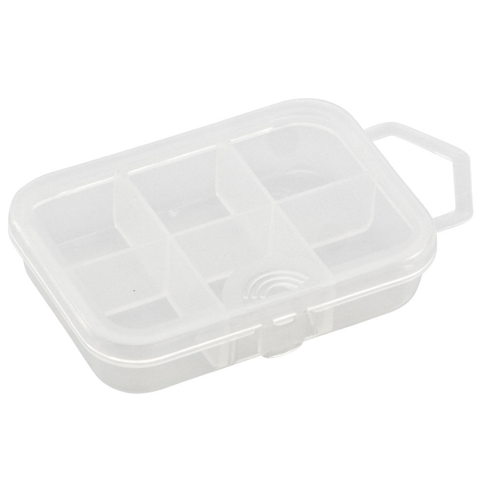 Plastilys-kalastusvälinelaatikko petokalastuskäyttöön, 6 lokeroa, 9,1 x 6,6 x 2,2 cm
