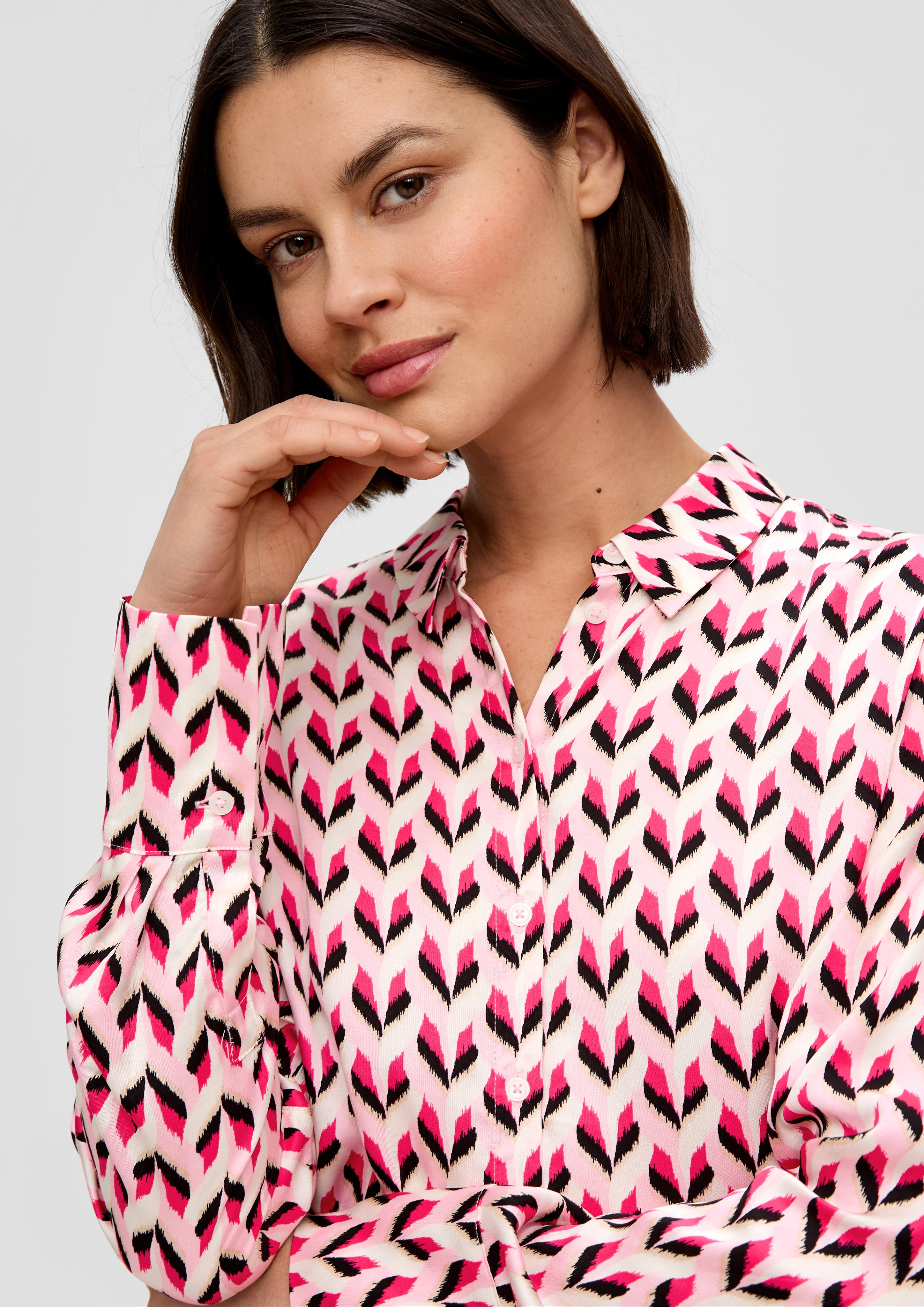 Lange Hemdbluse aus reiner Viskose   2148053-41B1