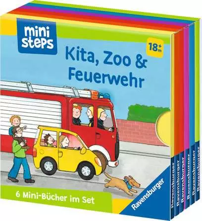 ministeps: Mein erster Bücher-Würfel: Kita, Zoo und Feuerwehr (Bücher-Set)