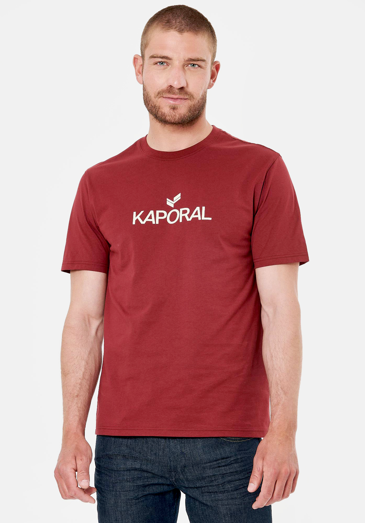 LERES  T-shirt bordeaux homme 100% coton
