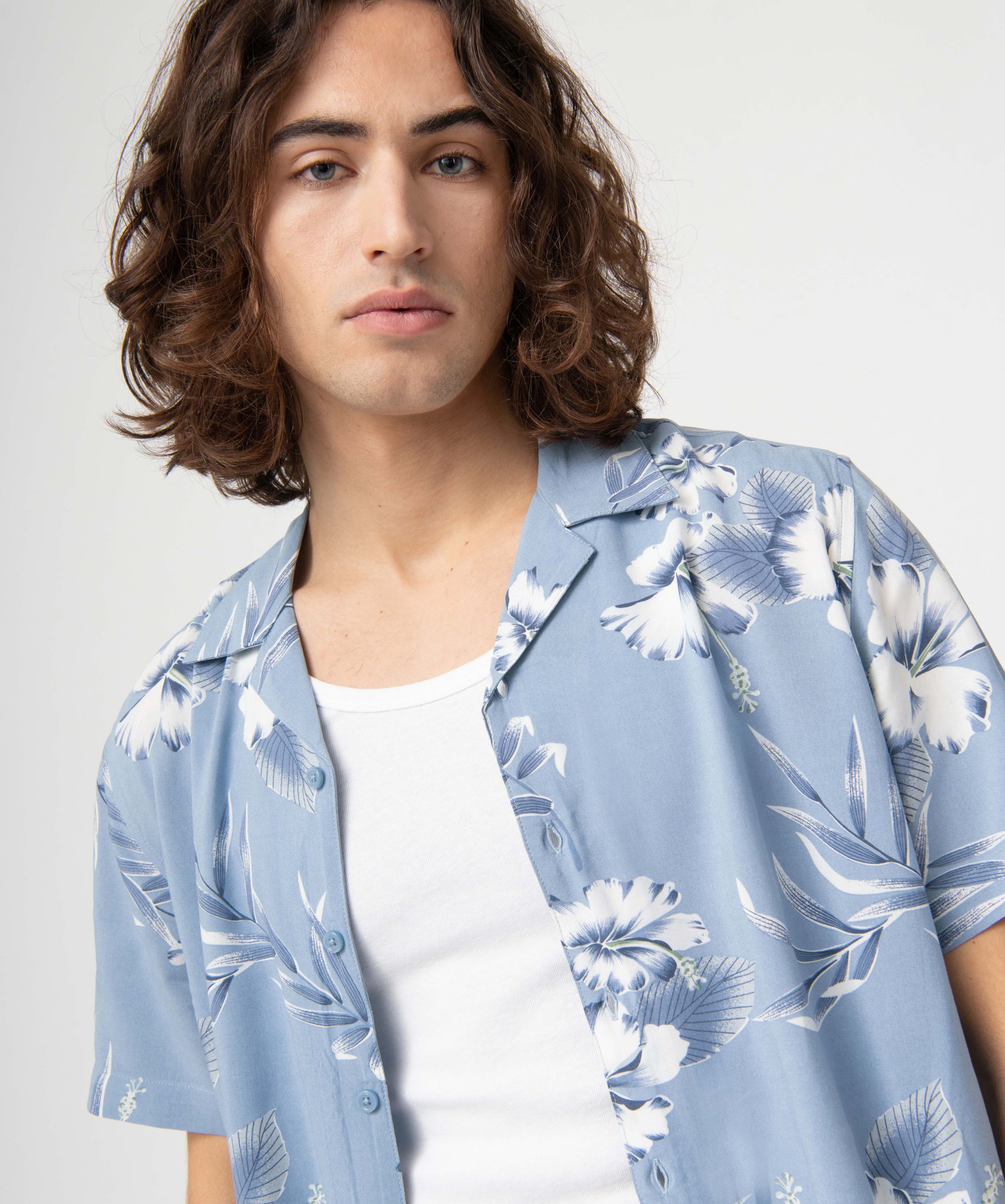 Chemise homme à manches courtes en viscose fluide imprimée imprime | GEMO