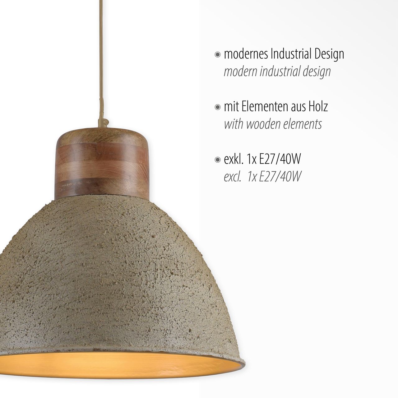 JUST LIGHT LeuchtenDirekt Pendelleuchte SAMIA, 1x E27 max. 40,00 Watt exkl., Ø42 cm, Innenleuchte, IP20
