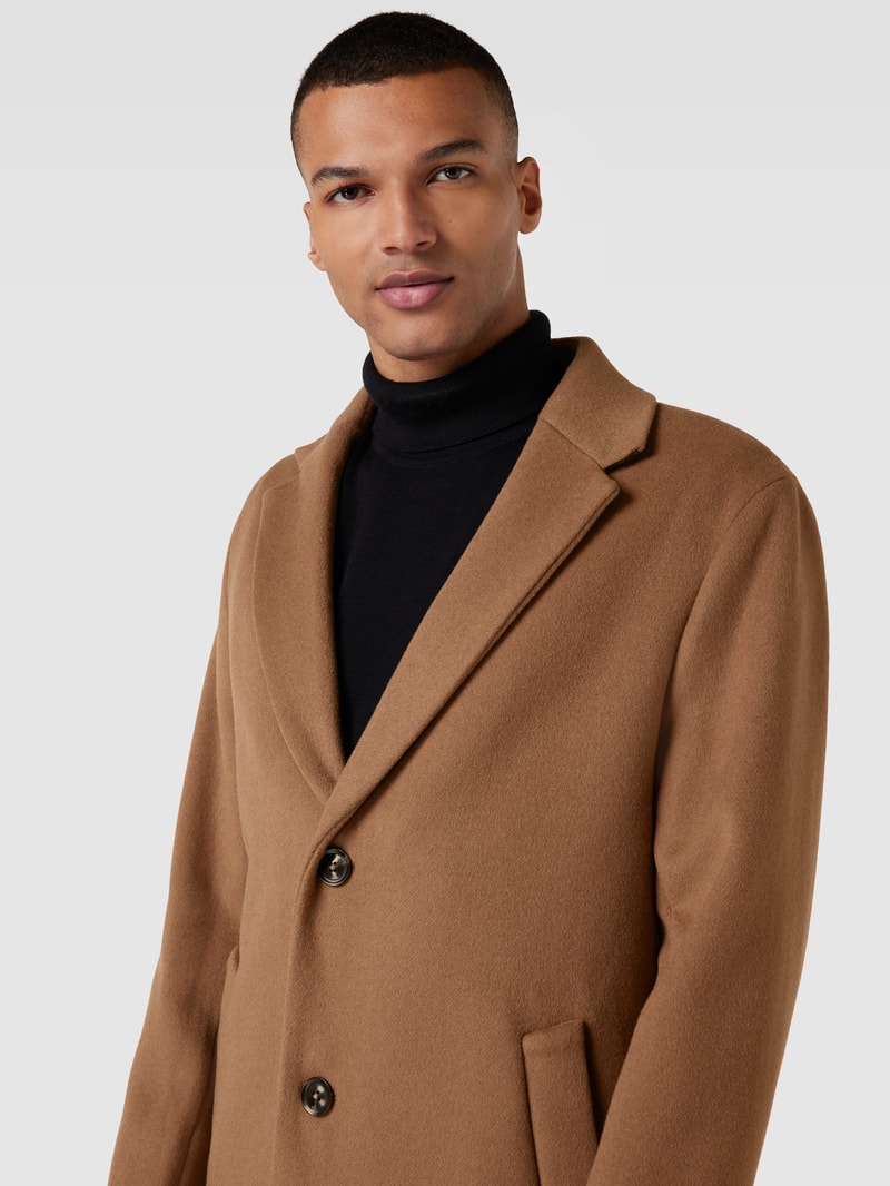 Mantel mit seitlichen Eingrifftaschen Modell 'dalan' in camel