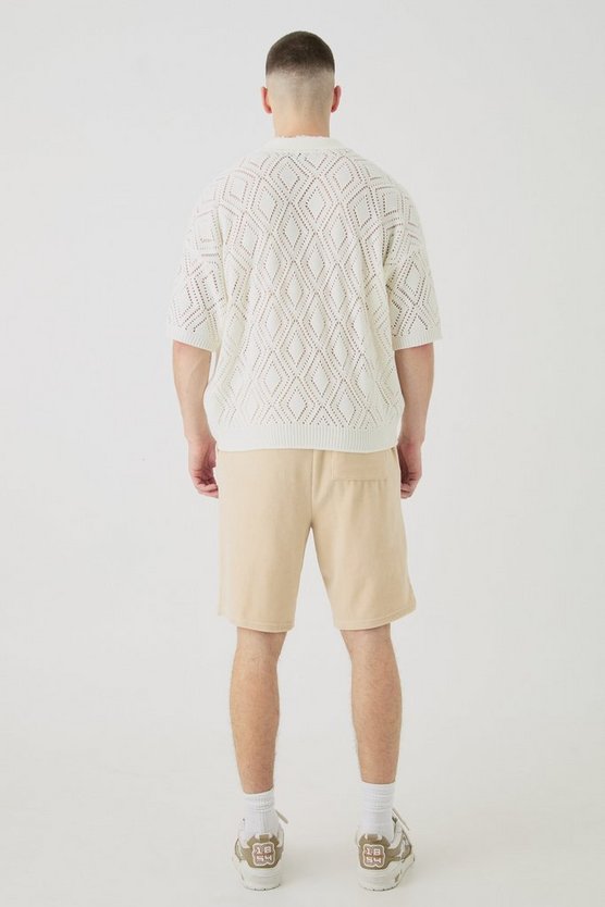 Tall Velour-Shorts mit elastischem Bund