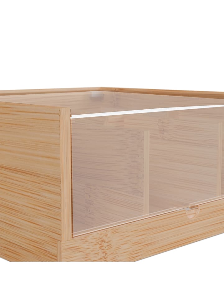 relaxdays Teebox in Natur - (B)22 x (H)9,5 x (T)21,5 cm günstig kaufen onesize