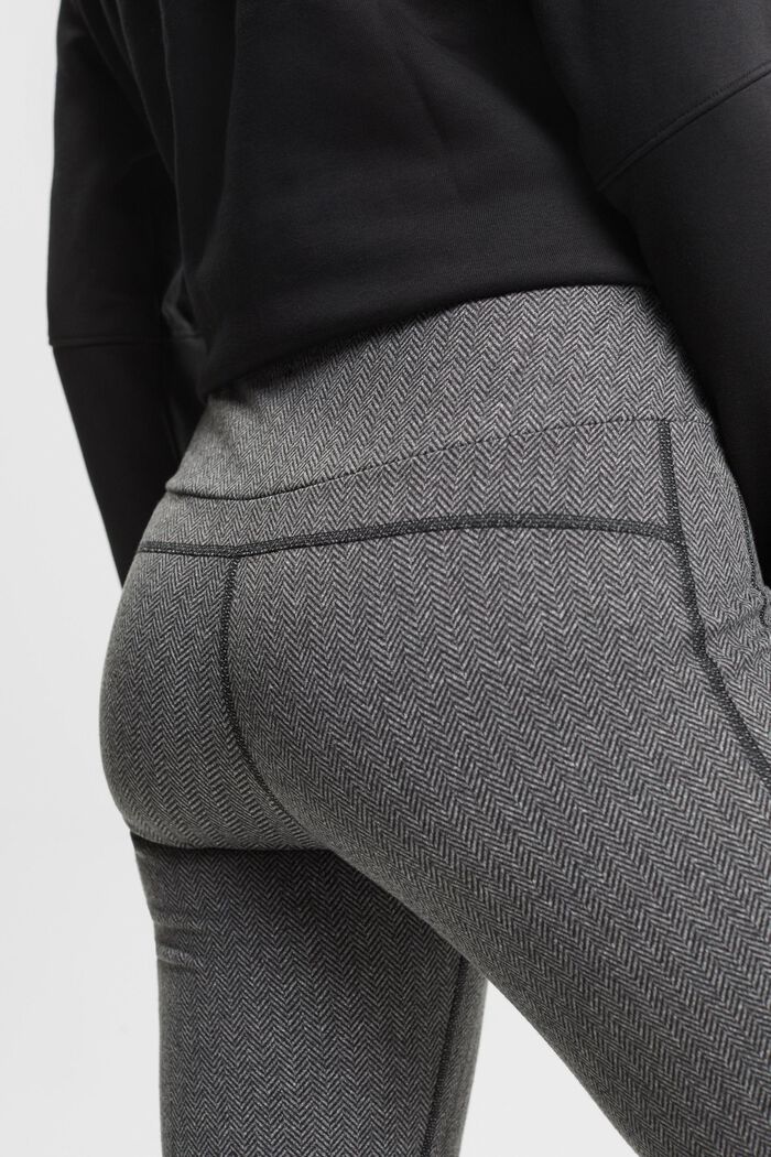 Ausgestellte Leggings mit Herringbone-Muster