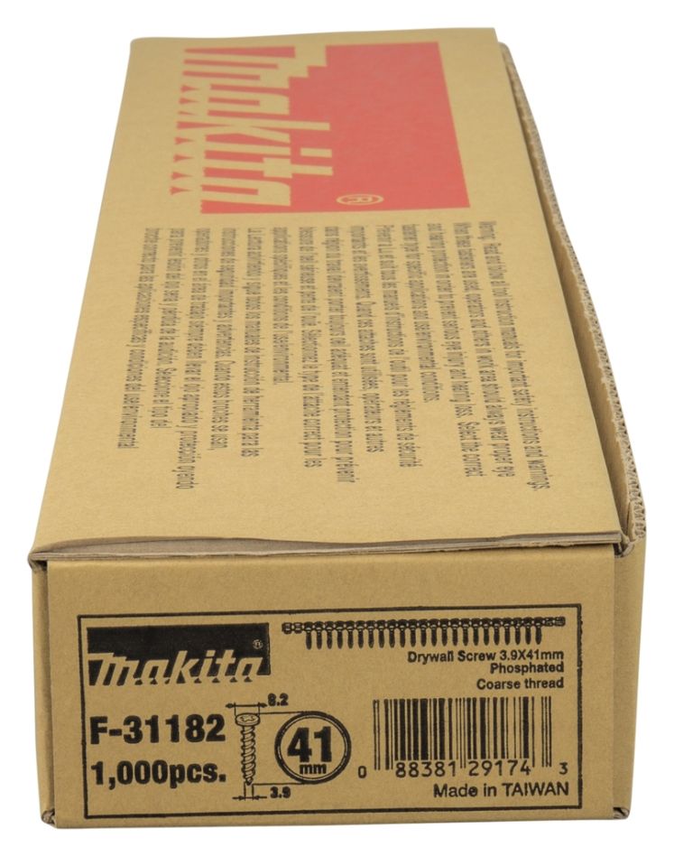 Makita Accessories F-31182 Λωρίδα γυψοσανίδας 3,9 x 41 mm 1000 τεμάχια