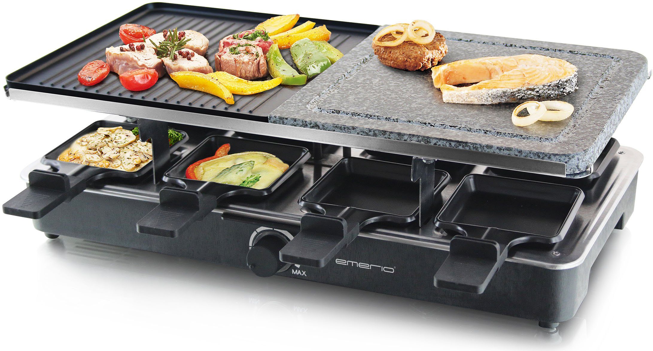 Emerio Raclette RG-110035, 8 Raclettepfännchen, 1400 W
