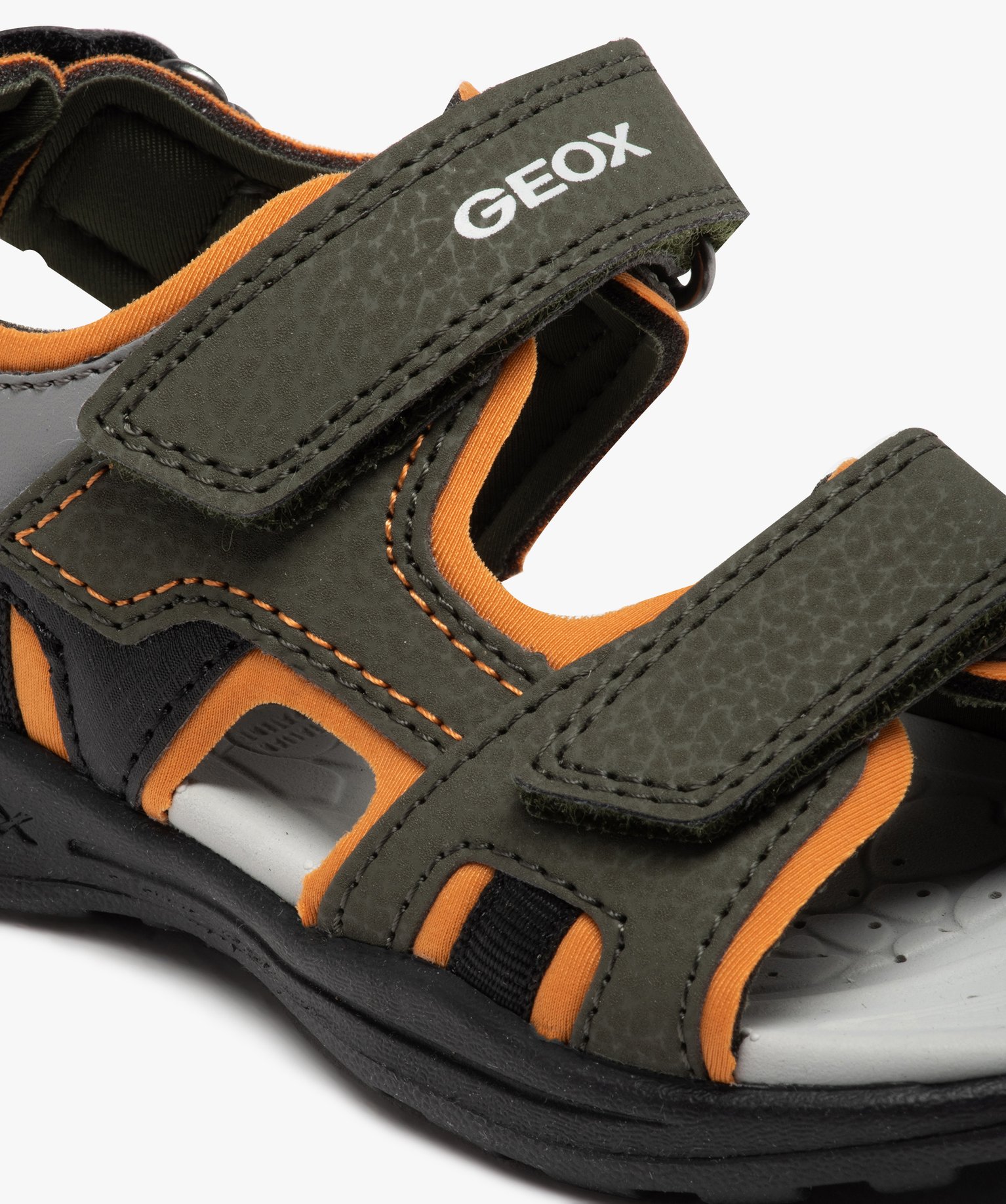 Sandales sport Garçon à brides scratch multicolores - Geox kaki | GEMO
