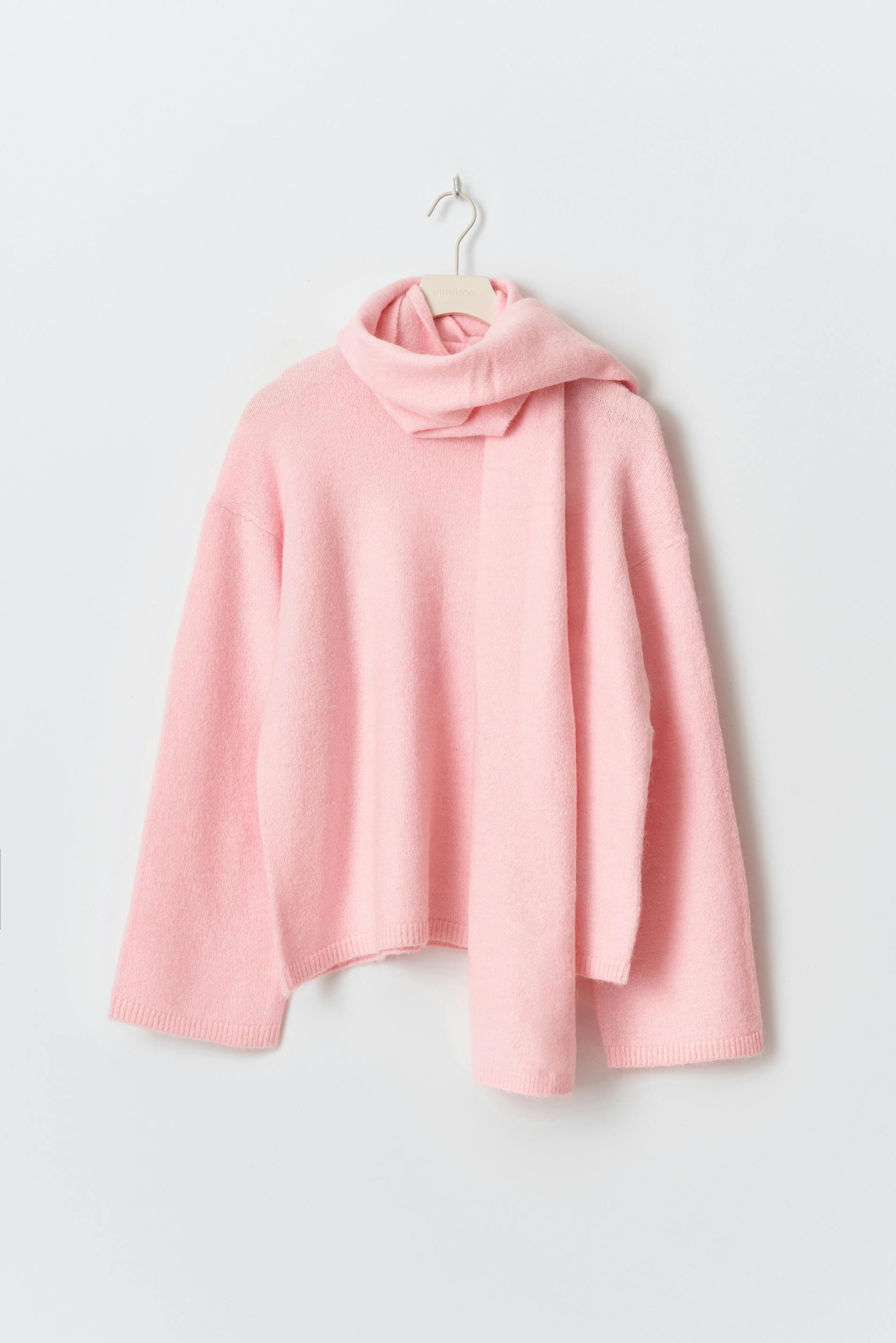 Knitted scarf sweater