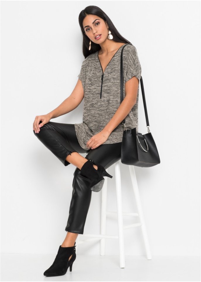 Oversize-Shirt mit Reißverschluss