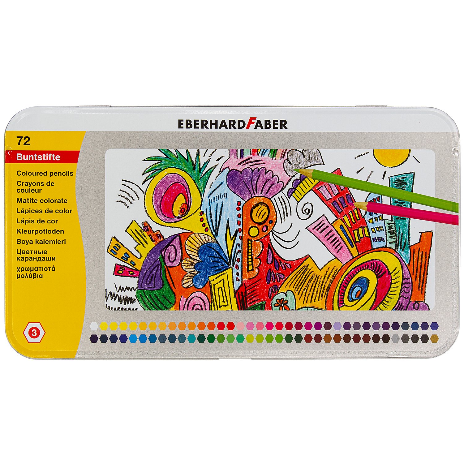 Buntstifte in Metallbox, 72 Stifte
