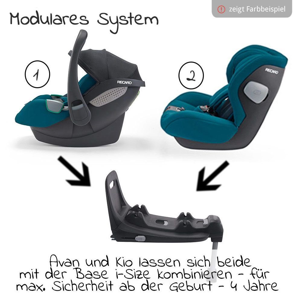 RECARO Autokindersitz Kio - Prime - Mat Black, bis: 18 kg, Kinder Autositz i-Size 60 cm - 105 cm / 3 Monate bis 4 Jahre