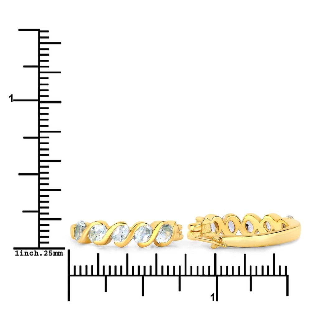Rafaela Donata Boucles doreilles Argent sterling Topaz bleu en Or jaune Bijoux